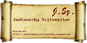 Jedlovszky Szilveszter névjegykártya